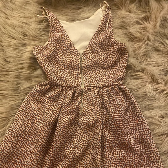 Like new Zara fit and flare dress in burnt orange and blue print - Picture 5 of 6